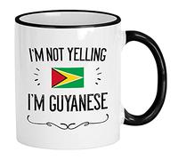 Tasse À Lait Je Ne Crie Pas « Je Suis Guyanais ! » Le Drapeau Du Pays Porcelaine Mug À Café En Céramique Humour Coffee Mugs Pour Eau Homme Ami