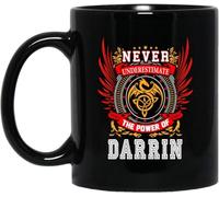 Tasse À Lait Nom Personnalisé Pour Darrin : Ne Sous-Estimez Jamais Le Pouvoir Idée Tasses À Café En Céramique Humour Tasses À Café Pour Lait Latte Fête