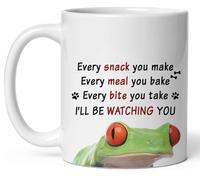 Tasse À Lait Rainette Couchée, Visage Vert Orange Qui Jette Un Coup D'Œil Minimaliste Mug Thé Humour Coffee Mugs Pour Ami Frère Eau