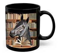 Tasse À Lait Rat De Bibliothèque Lisant Un Cheval Rouan Bleu Rétro Mug Décoratifs Mugs À Café Pour Ami Eau Frère