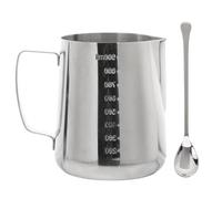 Tasse à Latte Art en Acier Inoxydable Argenté, 1 Set avec Cuillère