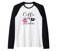 Tasse à Latte avec Inscription « Coffee is My Valentine » Manche Raglan