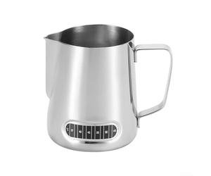 Tasse à latte en acier inoxydable avec affichage de la température, pour la précision du bec d'aigle et des marques de mesure, poignée ergonomique pour brassage de barista, argenté (600 ml 201)