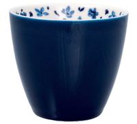 Tasse À Latte Greengate DAHLA Bleue Intérieure Avec Fleurs 300 Ml