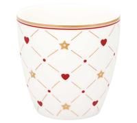 Tasse À Latte MINI CLARINA Blanche Cœurs Rouges Étoiles Dorées Espresso 130 Ml