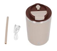 Tasse à mélanger automatique 380 ml en acier inoxydable 304, rechargeable par USB, portable, pour mélanger le café, le lait et le thé, pour le bureau et les voyages (Beige)