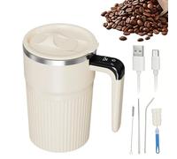 Tasse à mélanger automatique | 400 ml Tasse à mélanger rechargeable avec affichage de la température - Tasse à café électrique portable | pour boissons au lait de soja | pour la maison, les voyages