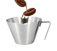 Tasse à mesurer à café, gobelet en acier inoxydable résistant à la chaleur, pichet à double bec, mesure à 3 échelles, outil de brassage pour la cuisine, la pâtisserie, 7,2 x 9 x 7,6 cm