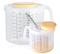 Tasse à mesurer avec couvercle, 2, 5 L de tasse de mesure avec poignée, mélange d'épreuves et bols avec une échelle claire pour les bols à cuisson