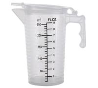 Tasse à mesurer avec couvercle et bec verseur, pichet doseur en plastique transparent de 250 ml avec poignée, bécher gradué résistant à la chaleur pour ingrédients liquides (pour la cuisine