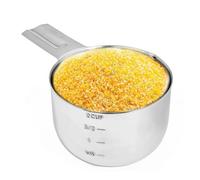 Tasse à mesurer - Dimensions en acier - Pichet de volume en métal - Indicateurs de capacité gravés - Verseur précis - Accessoire pratique pour la cuisine - Pour la cuisson culinaire, le mélange