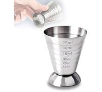 Tasse à mesurer Double alcool Bar Craft 75 ml, tasse d'once de barman polyvalente en acier inoxydable, argent