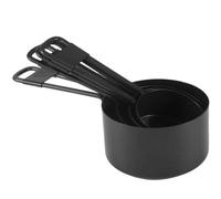 Tasse à Mesurer en Acier Inoxydable Noir avec Poignée Ergonomique | Design Empilable, Échelle Précise, Surface Lisse, Prise Confortable, pour Liquides, Cuisson et Café