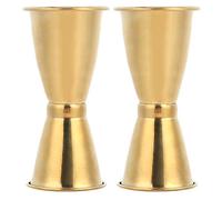 Tasse à mesurer en acier inoxydable, verre à vin, once, Cocktail, Jigger, boisson, outils de mesure de liquide, pour Bar, hôtel ((bord recourbé doré) grand)