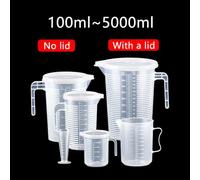 Tasse à mesurer en plastique épais de 100 à 5000ml, avec échelle, tasse à mesurer de qualité alimentaire, tasse à mesurer expérimentale, bécher, tasse en plastique 5 PCS-set 1