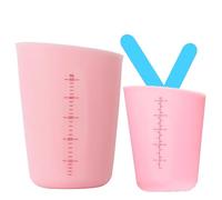 Tasse à Mesurer en Silicone, 2 Pcs Petit Gobelet Gradué, set de Pichets à Mesurer en Silicone 250ml 500ml, avec 2 pcs Agitateurs en Silicone,Petit Pichets à Mesurer, Pichets en Silicone,Couleur rose