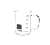 Tasse à mesurer en verre borosilicate de qualité supérieure avec poignée ergonomique - Bécher gradué transparent (100/150/250/500/1000 ml)(150ML)