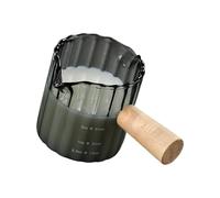 Tasse à mesurer en verre résistant à la, avec manche ergonomique en bois, pichet à mousse de lait, accessoires pour expresso, ensemble d ' outils pour cafetière