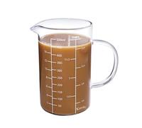 Tasse à mesurer en verre, tasse à café à haute teneur en Borosilicate de 500ML, bec en forme de V, expresso à infusion froide for la cuisine et le Restaurant, 2 pièces Pour Latte
