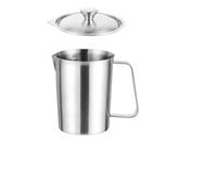 Tasse à mesurer épaisse en acier inoxydable, 2 pièces, avec échelle, tasse à fleurs, pichet à thé, grande capacité, tasse à mesurer pratique for la cuisine Pour Latte(2000ML With Lid)