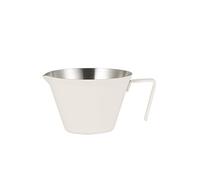 Tasse à mesurer expresso de 100ml, avec échelle, tasse à café en acier inoxydable, bouche tranchante avec poignée, tasses à mesurer, tasses à café Pour Latte(White)