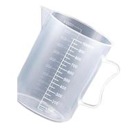 Tasse à mesurer graduée en plastique transparent 10 ml-5000 ml avec couvercle - Bécher de laboratoire de grande capacité(2000ml)