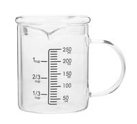 Tasse à Mesurer Graduée Poignée 250ml avec Couvercle, en Verre | Lecture Facile Graduation, Poignée Anti-brûlure, pour Noix, Jus de Fruit, la Cuisine