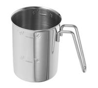 Tasse à Mesurer le Riz 500ml en Acier Inoxydable Graduée la Cuisine | Anse Ergonomique, Repères Précis Jusqu’à 200g, Versement Contrôlé, pour Eau, Céréales, Préparation Quotidienne