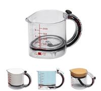 Tasse à mesurer réglable 4 en 1, tasse à mesurer multifonction avec base d'étanchéité style racloir, gain de place, facile à nettoyer, design sans gaspillage, tasses cubiques multi-mesures