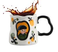 Tasse à motif - Blanc | Tasse en céramique - Cute Coffee Cups Funny Mugs - Récipient pratique pour le quotidien Poignée ergonomique de qualité supérieure Accessoire de type Tasse à la maison