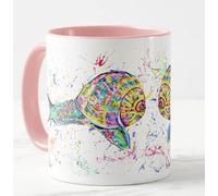 Tasse à motif d'escargot colorée pour un cadeau d'anniversaire, de travail, de bureau, de Noël, de thé ou de café (rose)