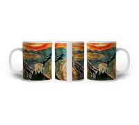Tasse à motif Edvard Munch Le Cri - Art des émotions - 300 ml - En céramique blanche - Idée cadeau