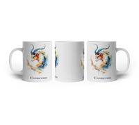 Tasse à motif signe du zodiaque Capricorne - Fière et audacieuse, née de roche et de flamme, 300 ml, en céramique blanche/tasse à café/idée cadeau