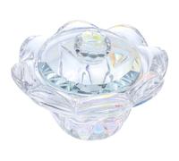 Tasse à Nail Art en Cristal avec Couvercle, Verre Clair Décoratif | Gel Remover et Petits Accessoires, Facile à Nettoyer, Salon et Formation, Look Soigné