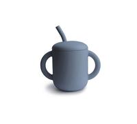 mushie Tasse d'Apprentissage en Silicone avec Paille | 6 Mois et Plus | 175 ml | Poignées Anti-Déversement et Antidérapantes | 100% Silicone| Anti-Fuite | Lavable au Lave-Vaisselle | Tradewinds