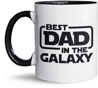 Tasse à papa - Best Dad in the Galaxy - Mug amusant pour les fans de Star Wars - Cadeau de fête des pères - 325 ml en céramique - Imprimé des deux côtés - Passe au lave-vaisselle et au micro-ondes