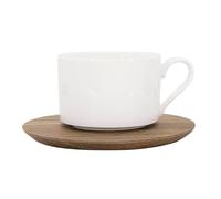Tasse à pipe, 250ml avec soucoupe en bois