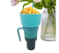 Tasse à pop-corn - Creative 2 en 1 - Gobelet à collation - Gourde délicieuse pour adultes - Pour les voyages, la route, les voyages, les événements sportifs, les nuits cinématographiques