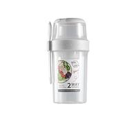 Tasse à Salade Fraîche avec Fourchette et Support pour Vinaigrette, 19 Oz/25,7 Oz Keep Fit Salade Repas Shaker Tasse, Portable Fruits Légumes Salade Tasses Conteneur pour Travail(Blanc 760ml)