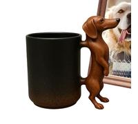 Tasse à teckel | Tasse pour café et thé avec design créatif d'animaux | Tasse décorative pour chiots amoureux des chiens - Cadeau original pour les anniversaires et les fêtes