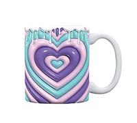 Tasse à thé 3d love - tasse à café romantique de 400 ml | Coupe de boissons décoratives nouveauté | Boissons créatives pour thé au cacao chaud lait, tasses cadeaux mignonnes pour l'anniversaire de