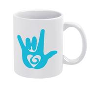 Tasse À Thé Asl-Gebärdensprache Ich Liebe Dich Humour Mug À Café En Céramique Avec Poignée Tasses De Café Pour Latte Bureau Femme
