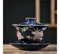 Tasse à thé avec Contour doré, Coffret Cadeau créatif de 6 Tasses de maître de Kung Fu Chinois, Accessoires de thé Uniques et élégants (soupière B 170 ML < 200