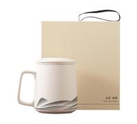 Tasse à thé avec infuseur, 360 ml avec infuseur, tasse à thé en céramique mate, infuseur à thé émaillé noir peint à la main, bouilloire vintage avec filtre pour thé vert et noir Oolong
