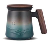 Tasse a The avec Infuseur 430ML Tasse à Théa vec infuseur Bleu Céique Mate Tasse a The Montagne Noire et Bleue 430ml 430ml MUG