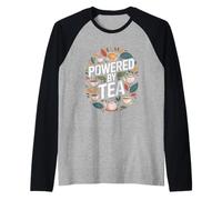 Tasse à thé avec Inscription « Powered by Tea Leaf » Manche Raglan