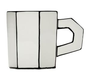 Tasse à thé blanche/noire Carte Blanche Serax - SERAX B0125004 008