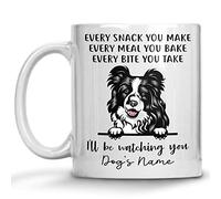 Tasse À Thé Border Collie Personnalisé. Je Vous Surveillerai À Chaque Fois Que Vous Préparerez Une Collation. Décoratifs Mug Thé Humour Tasses De Café Pour Lait Bureau Femme