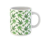 Tasse À Thé Cannabis Aux Feuilles Vertes Colorées, Chanvre Médicinal Moderne Mug Rétro Tasses À Café Pour Frère Eau Partenaire
