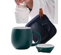 Tasse À Thé - Chat En Céramique Avec Passoire Et Sac - Couvercle De Mug À Thé Infuseur Anti-Renversement,Pour Bureau Voyage Extérieur Cadeaux Adolescents Famille Collègues Amateurs